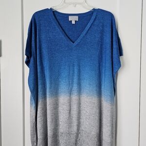 PURE COLLECTION SILK CASHMERE OVERSIZED V-NECK SWEATER Size XL